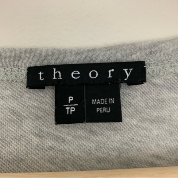 Theory Scoop Neck Heathered Gray T Shirt - Picture 7 of 8